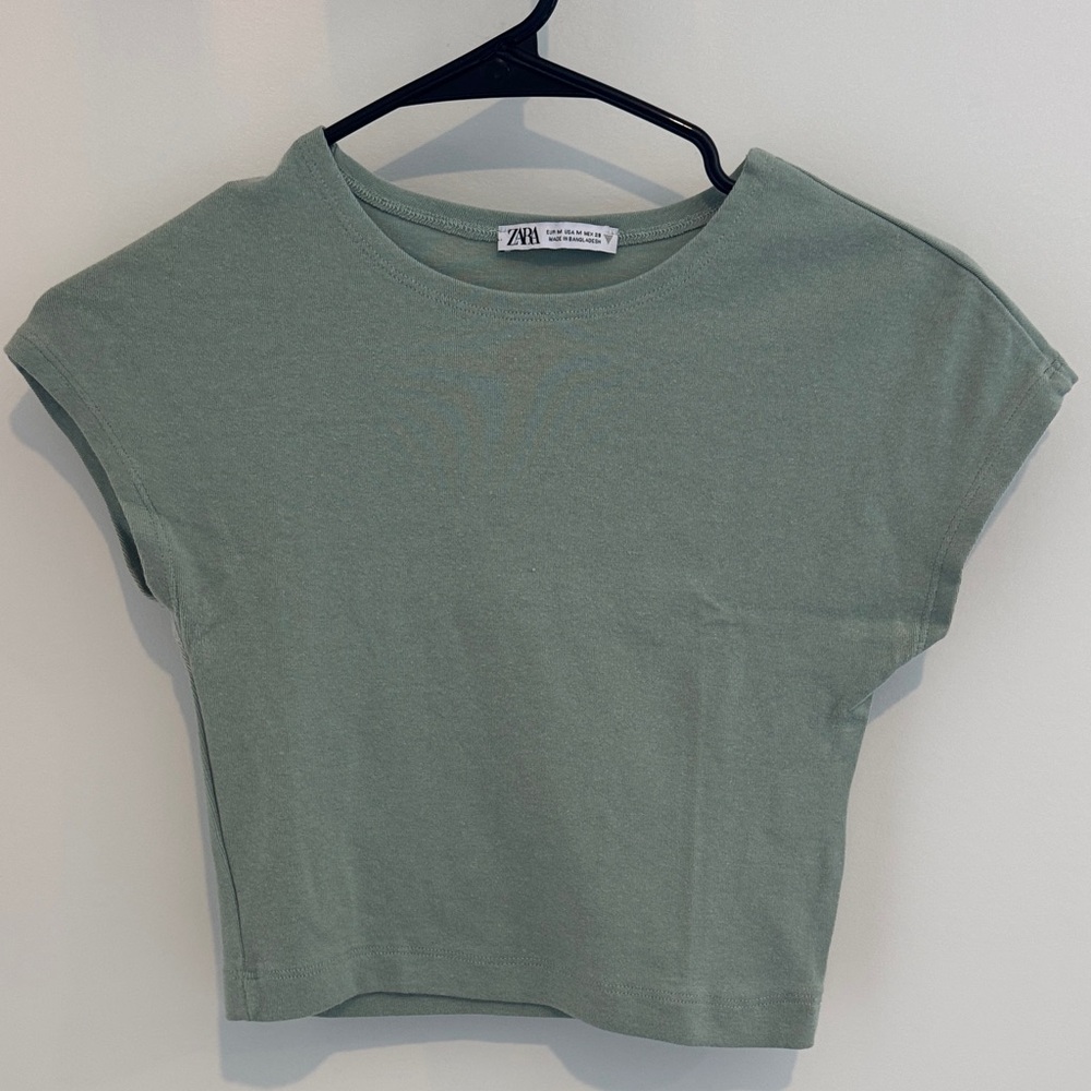 Zara Sage Green Women's Crop Top NWOT